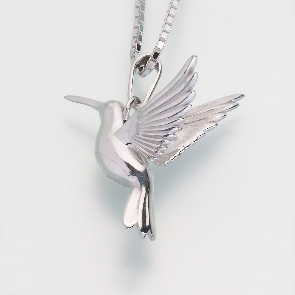 Sterling Silver Hummingbird Pendant Cremation Jewelry