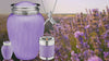 3 Different Sizes of Adult Blessing Pearl Lavender Colored Silver Cremation Urn, 1 Urn Candle and a feather shaped cremation jewlery pendant necklace