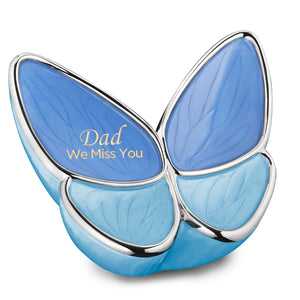 Adult Wings of Hope Butterfly Shaped Blue Colored Cremation Urn