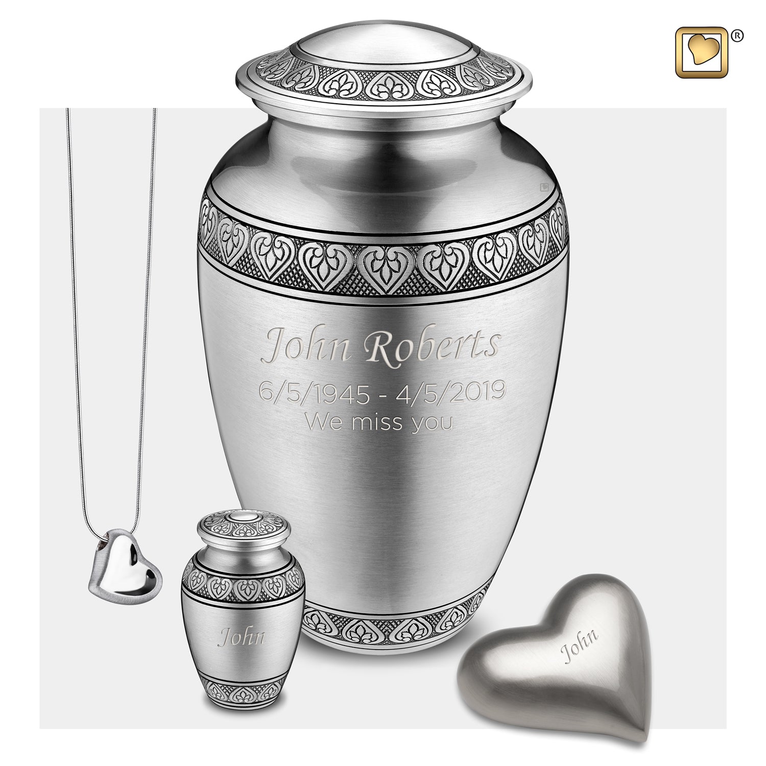 Adult Classic Pewter Cremation Urn - COMFORT by LoveUrns