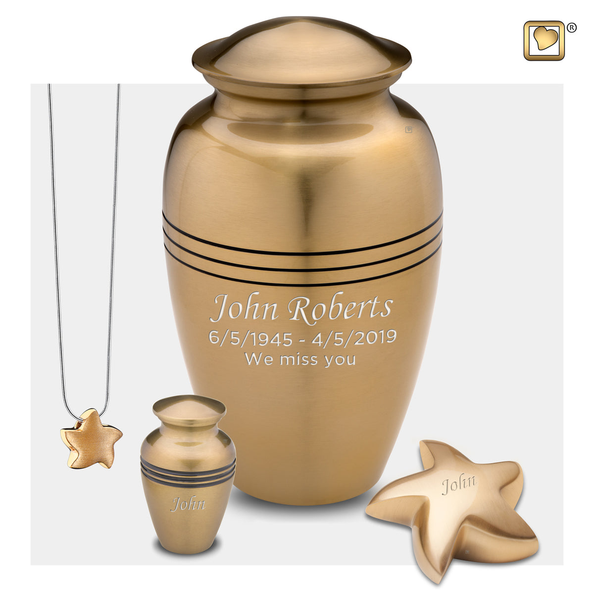 Adult Radiance Gold Cremation Urn - COMFORT by LoveUrns
