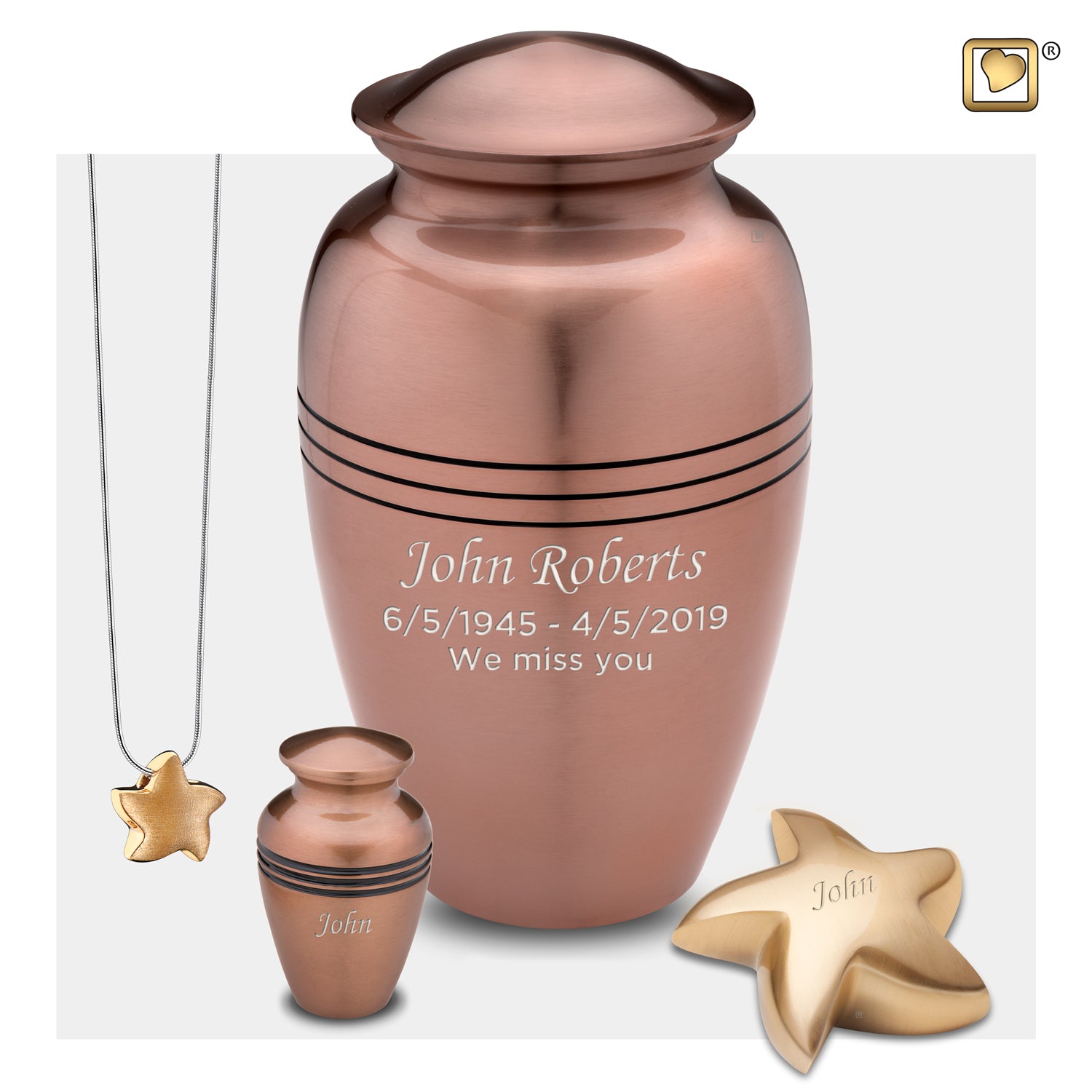 Adult Radiance Copper Cremation Urn - COMFORT by LoveUrns
