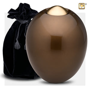 1 Adult & 1 Small Adore Bronze Colored Cremation Urn with Golden Colored Cap with black Urn pouch