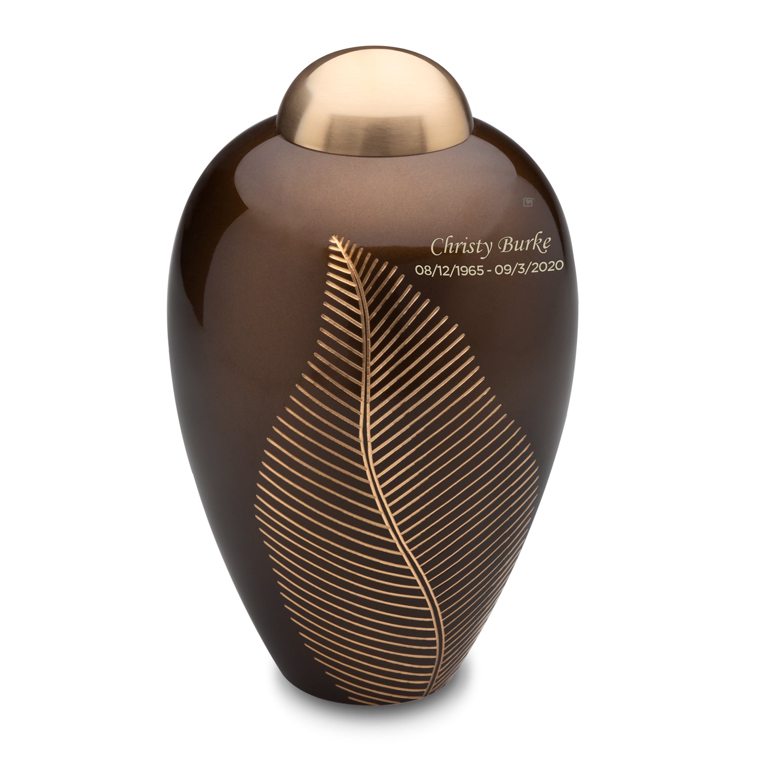 Adult Bronze Leaf Cremation Urn - COMFORT by LoveUrns