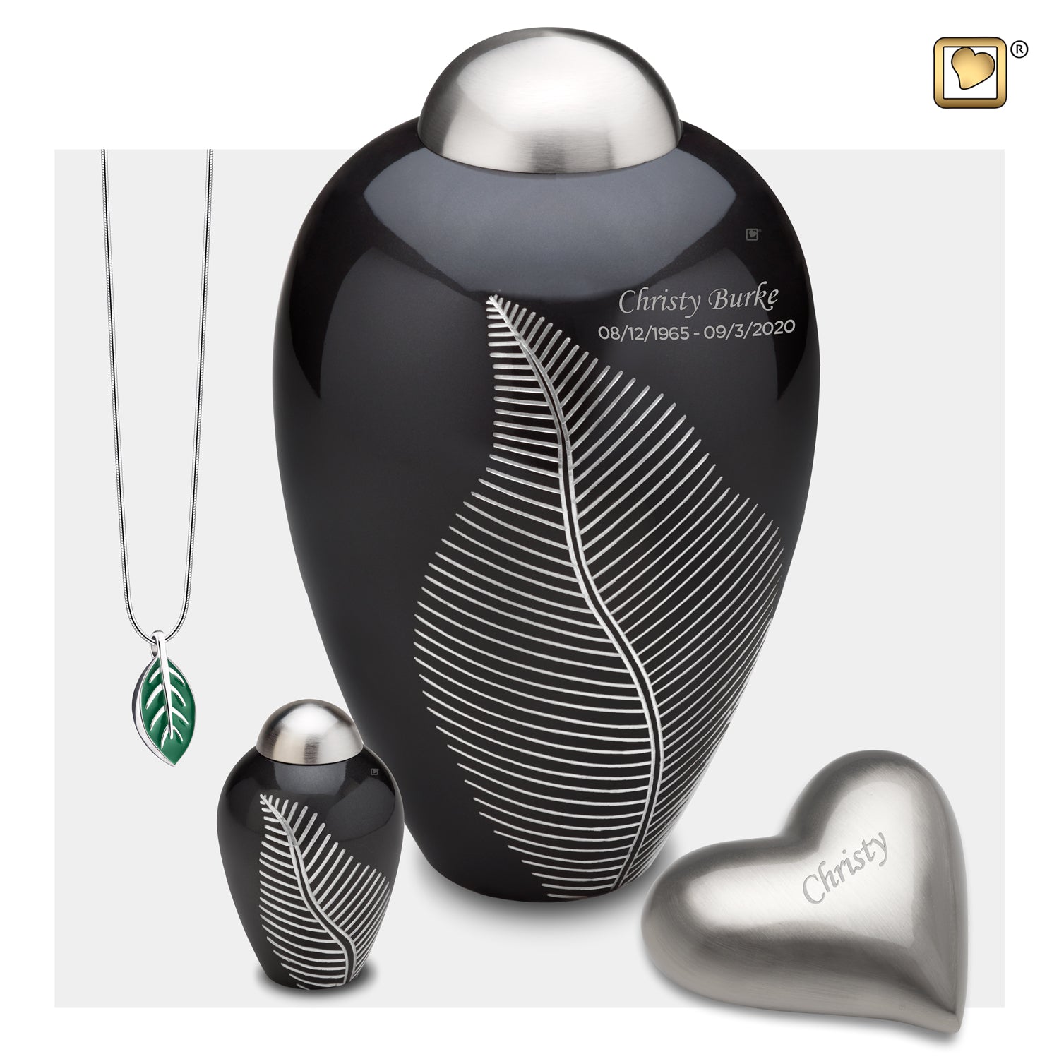 Keepsake Midnight Leaf Cremation Urn - COMFORT by LoveUrns