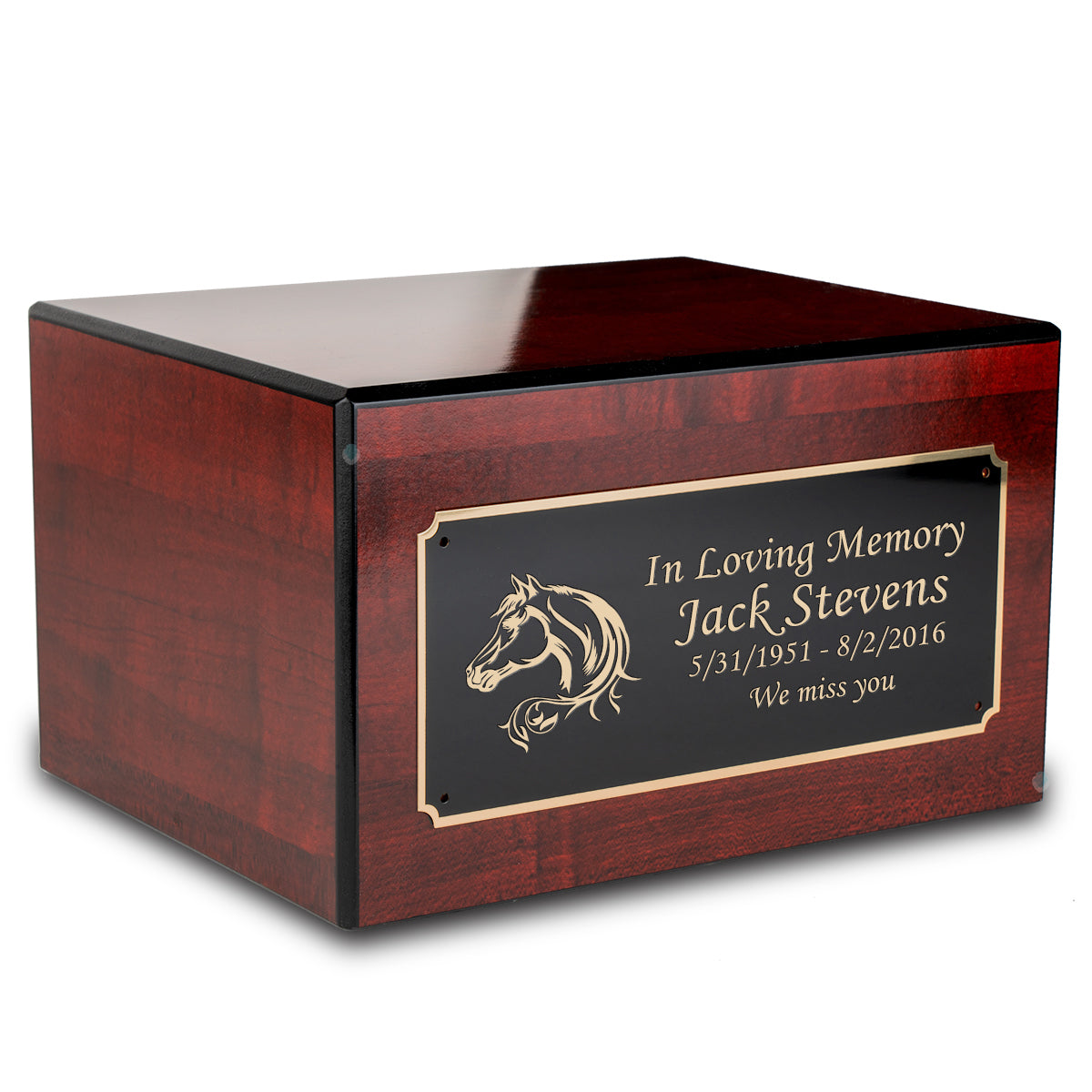 Custom Engraved Heritage Cherry Adult Cremation Urn Memorial Box for Ashes