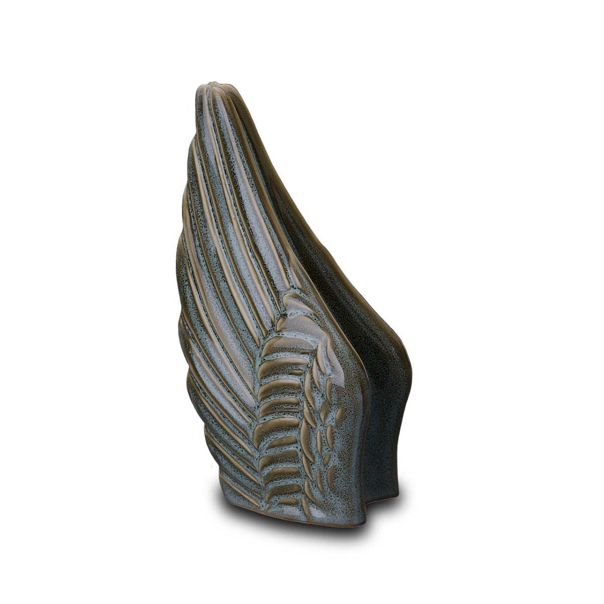 Keepsake Harmony Wings Cremation Urn for Ashes - Oily Green Melange