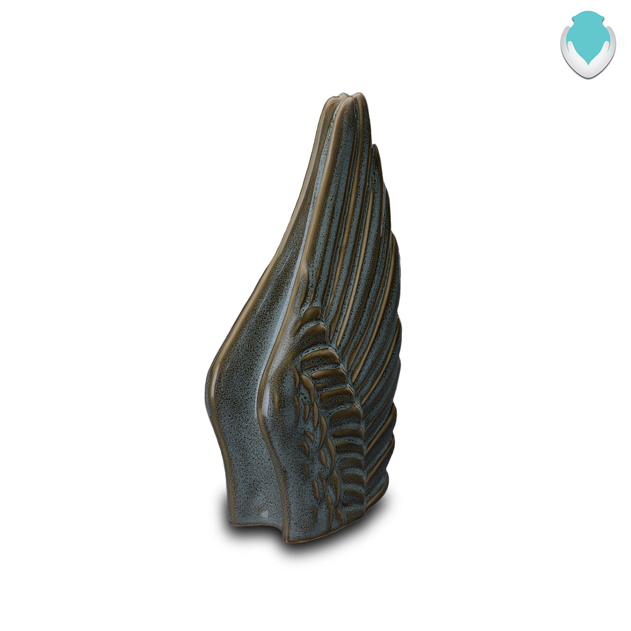 Keepsake Harmony Wings Cremation Urn for Ashes - Oily Green Melange