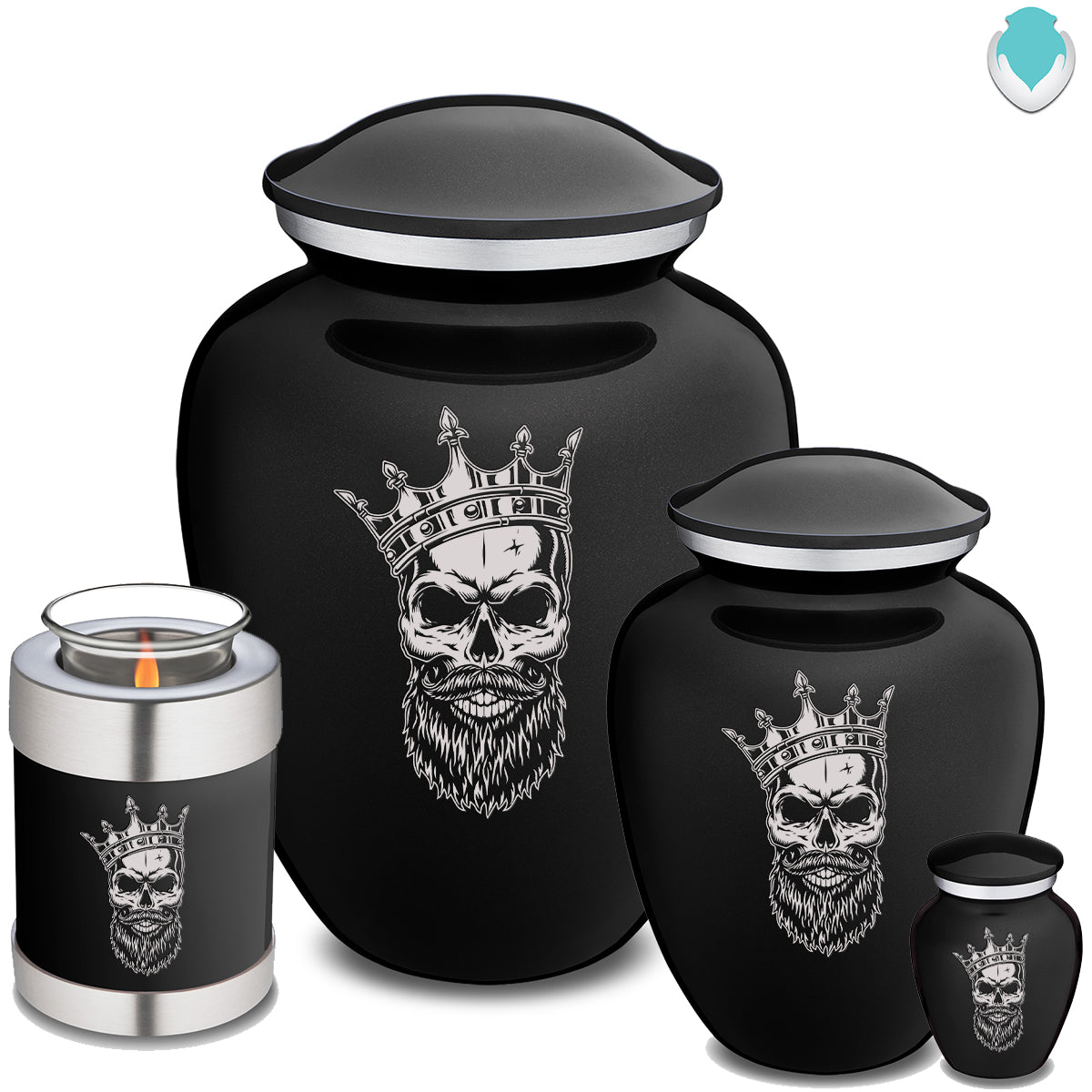 Adult Embrace Black Skull Cremation Urn