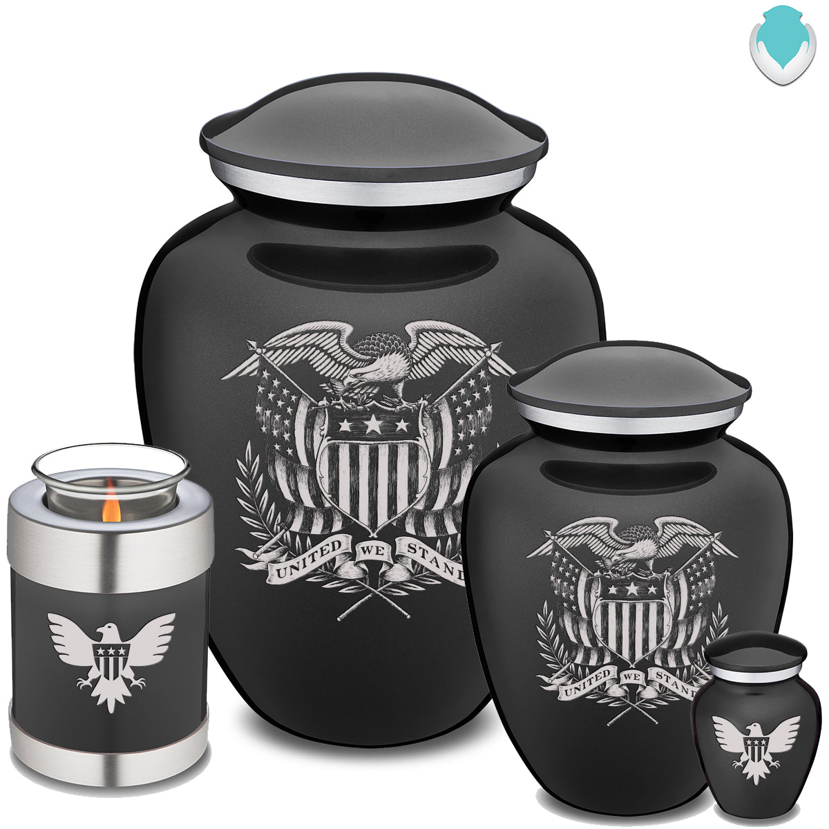 Candle Holder Embrace Charcoal American Glory Cremation Urn