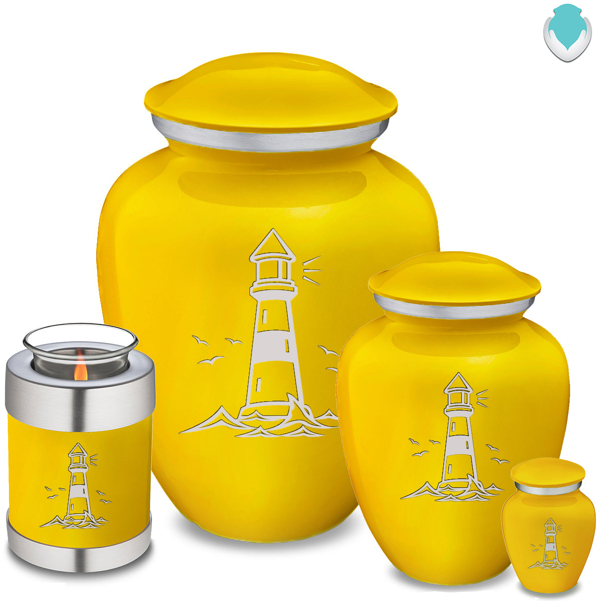 Keepsake Embrace Yellow Lighthouse Cremation Urn