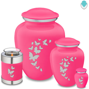 Medium Embrace Bright Pink Butterfly Cremation Urn