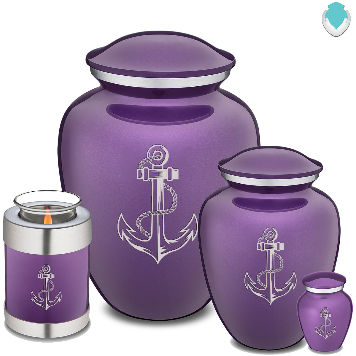 Candle Holder Embrace Purple Anchor Cremation Urn