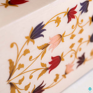 Side Snap of Adult Amalfi Fiore Printed Rectangular Cremation Box Urn