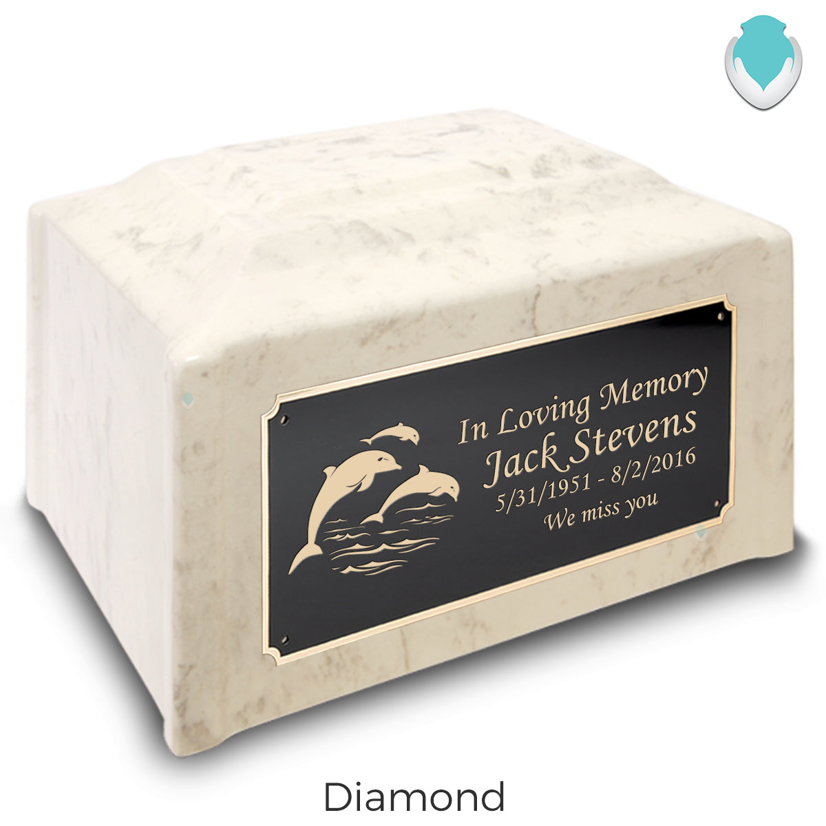 Adult Devotion Dolphin Cultured Marble Urns for Ashes