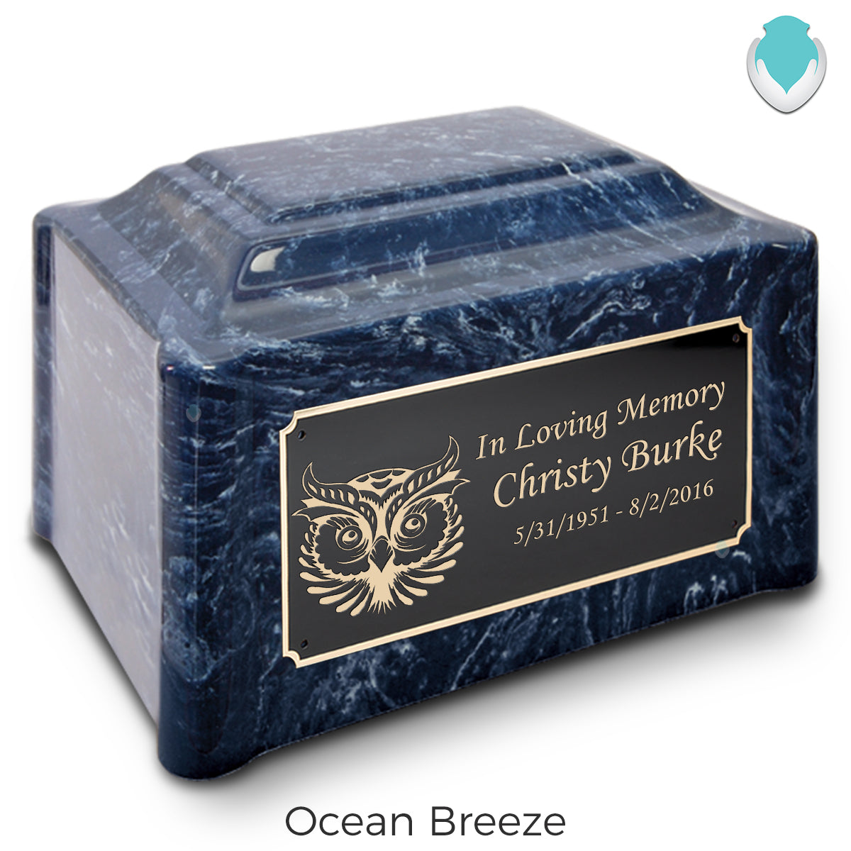 Adult Devotion Owl Cultured Marble Urns for Ashes