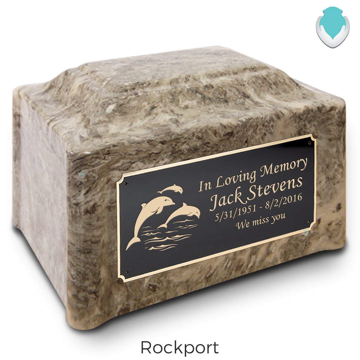 Adult Devotion Dolphin Cultured Marble Urns for Ashes