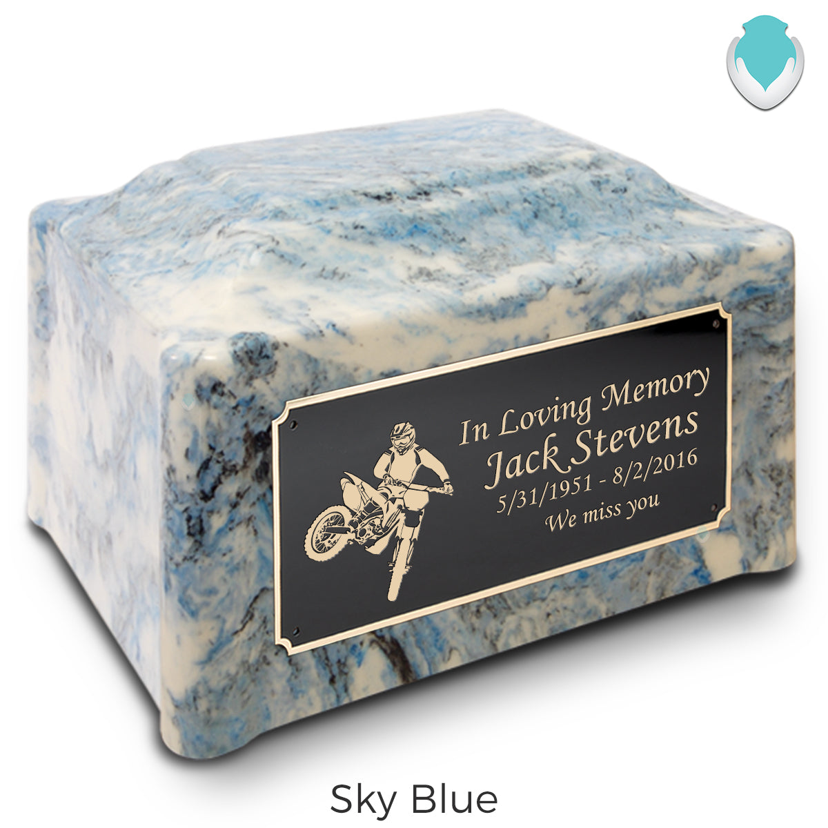 Adult Devotion Dirt Bike Cultured Marble Urns for Ashes