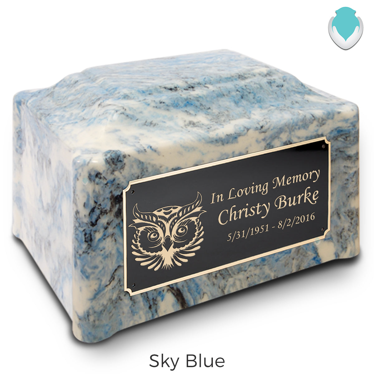 Adult Devotion Owl Cultured Marble Urns for Ashes