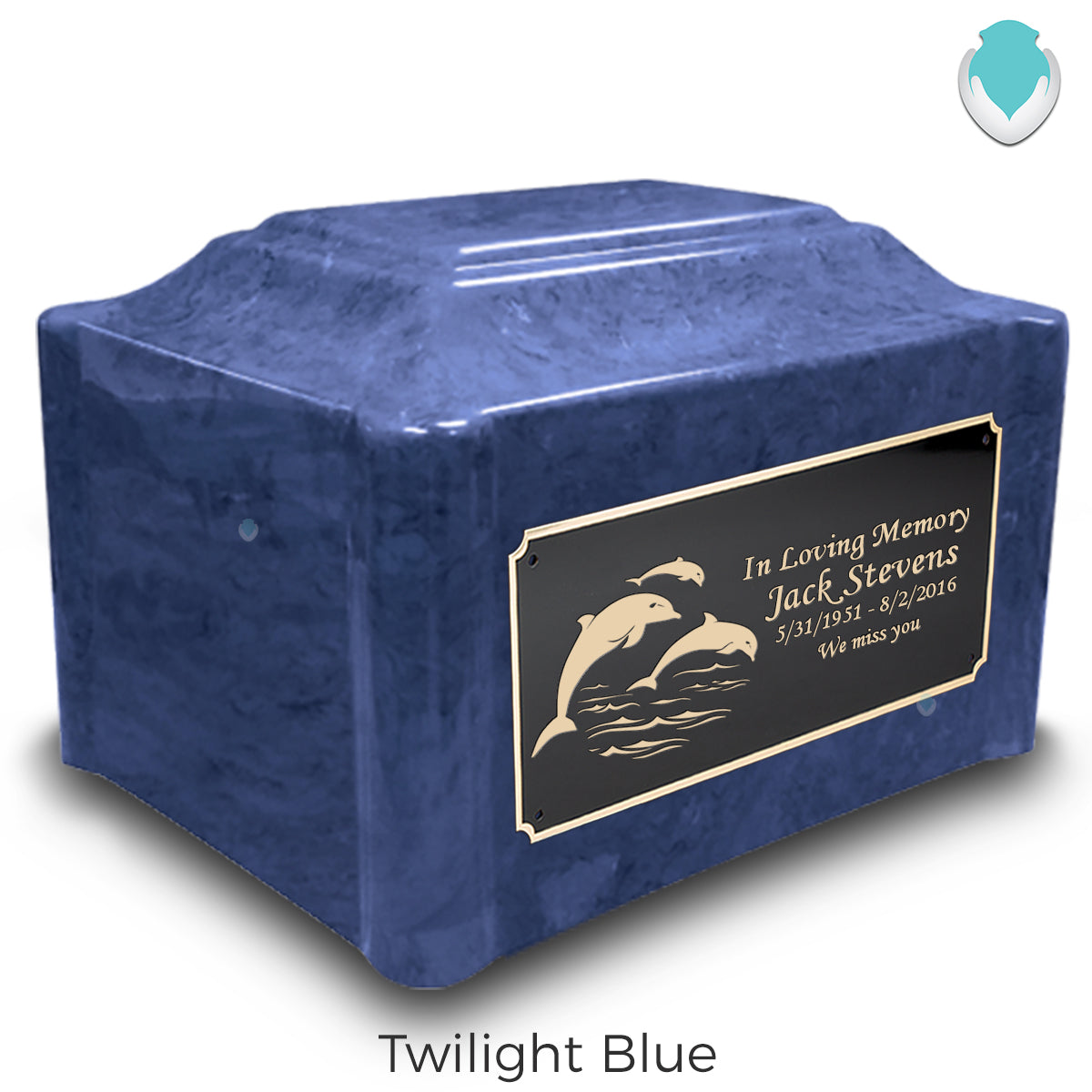 Adult Devotion Dolphin Cultured Marble Urns for Ashes