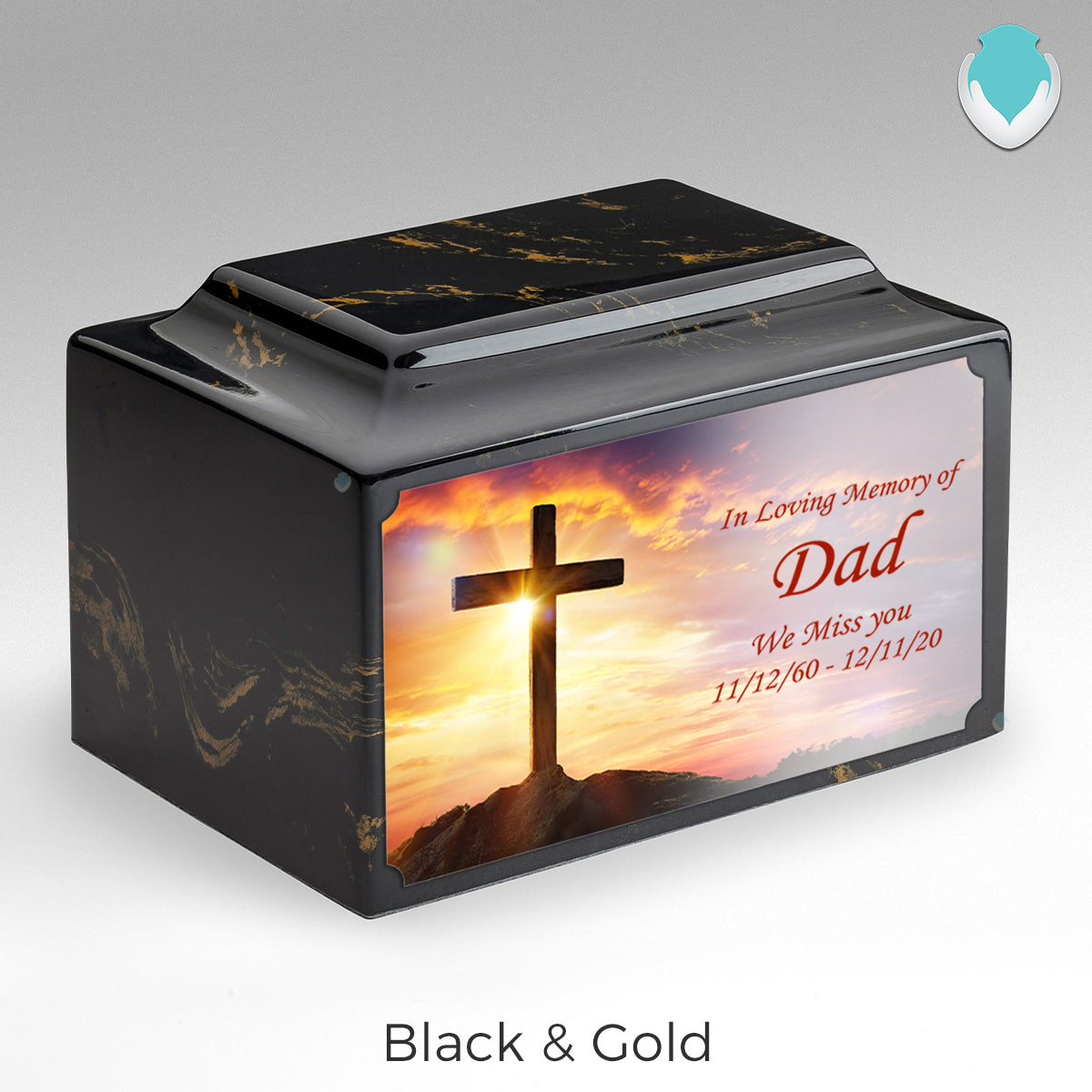 Adult Legacy Custom Printed Cross Cultured Marble Urns by MacKenzie