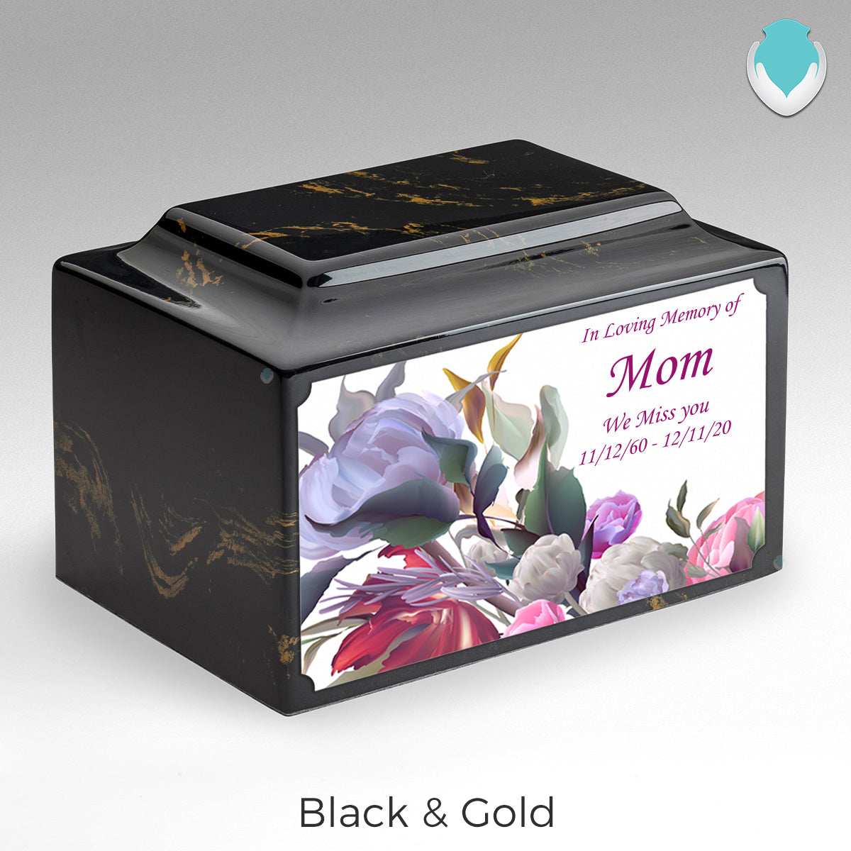 Adult Legacy Custom Printed Modern Flowers Cultured Marble Urns by MacKenzie