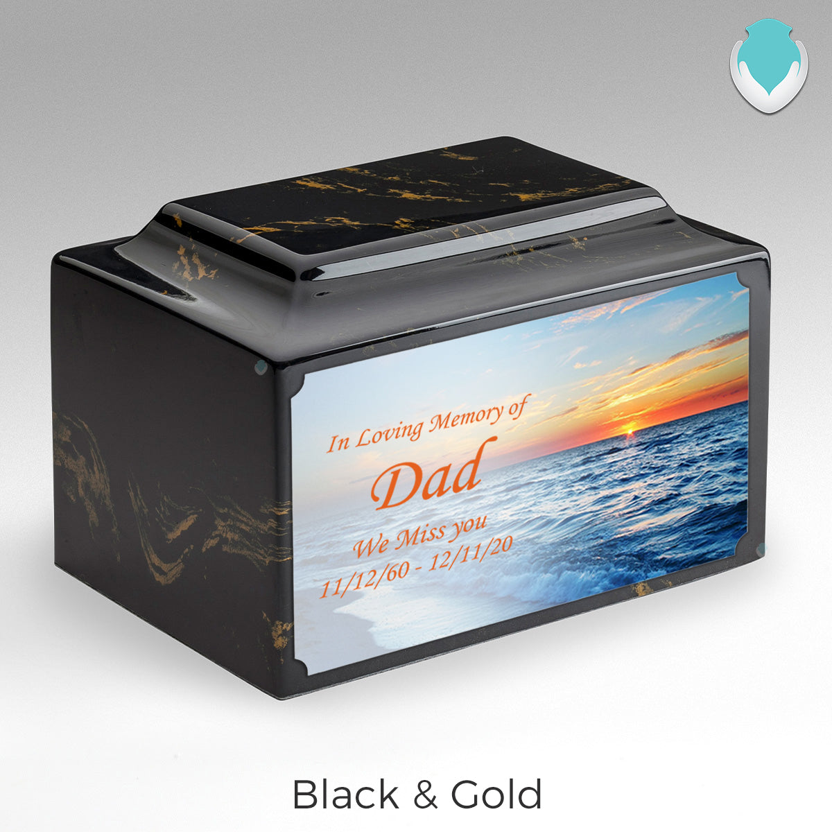 Adult Legacy Custom Printed Ocean Sunset Cultured Marble Urns by MacKenzie