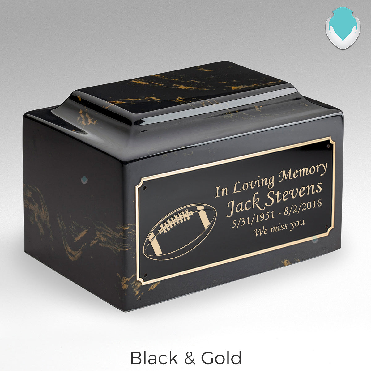 Adult Legacy Football Cultured Marble Urns by MacKenzie