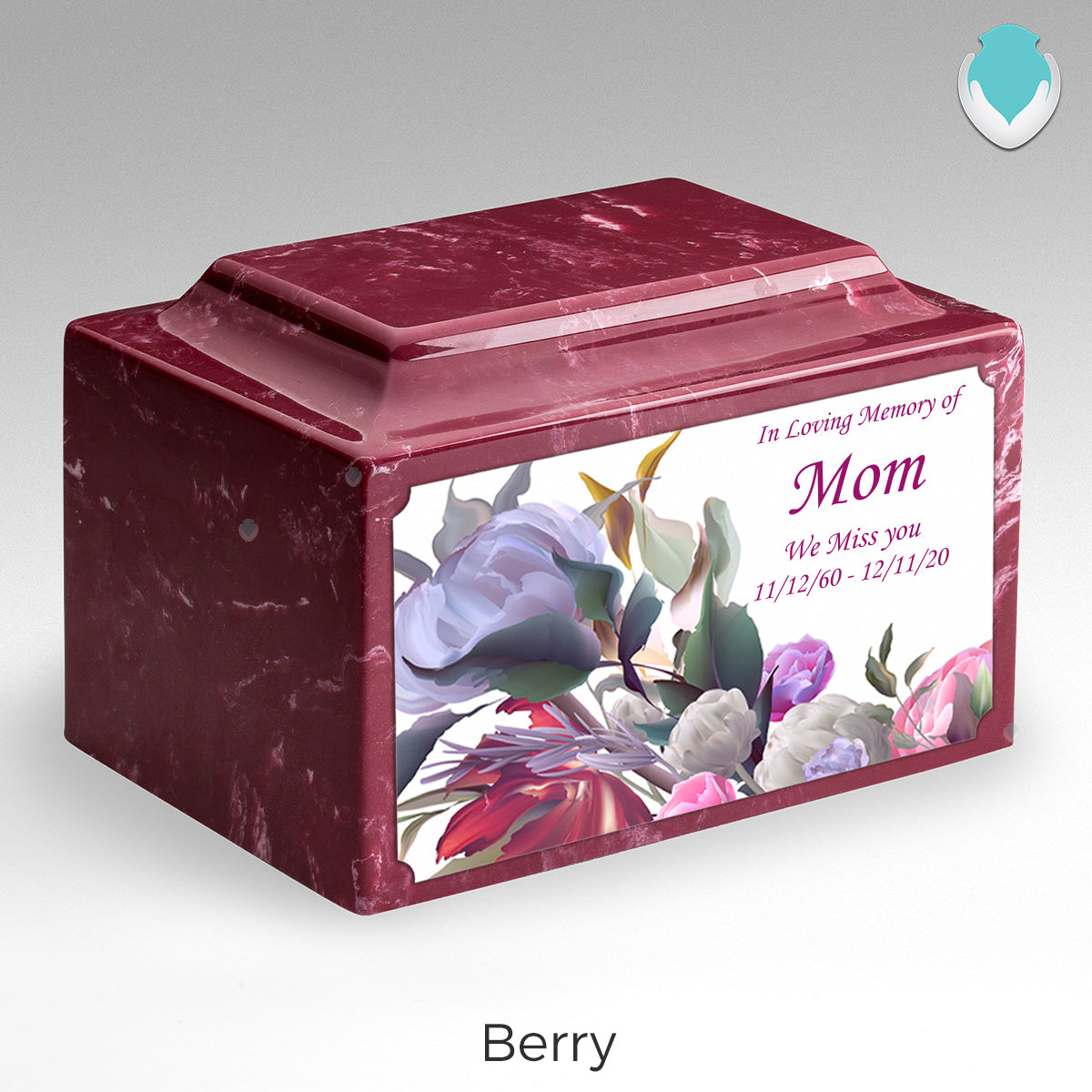 Adult Legacy Custom Printed Modern Flowers Cultured Marble Urns by MacKenzie