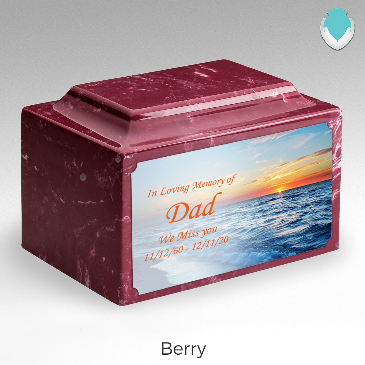 Adult Legacy Custom Printed Ocean Sunset Cultured Marble Urns by MacKenzie