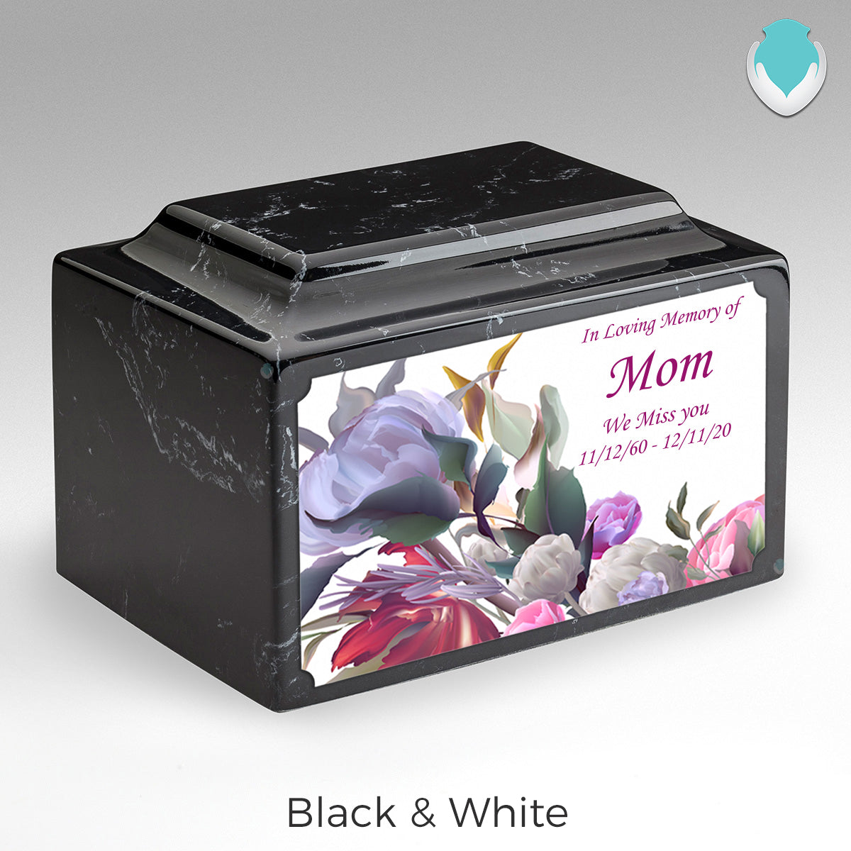 Adult Legacy Custom Printed Modern Flowers Cultured Marble Urns by MacKenzie