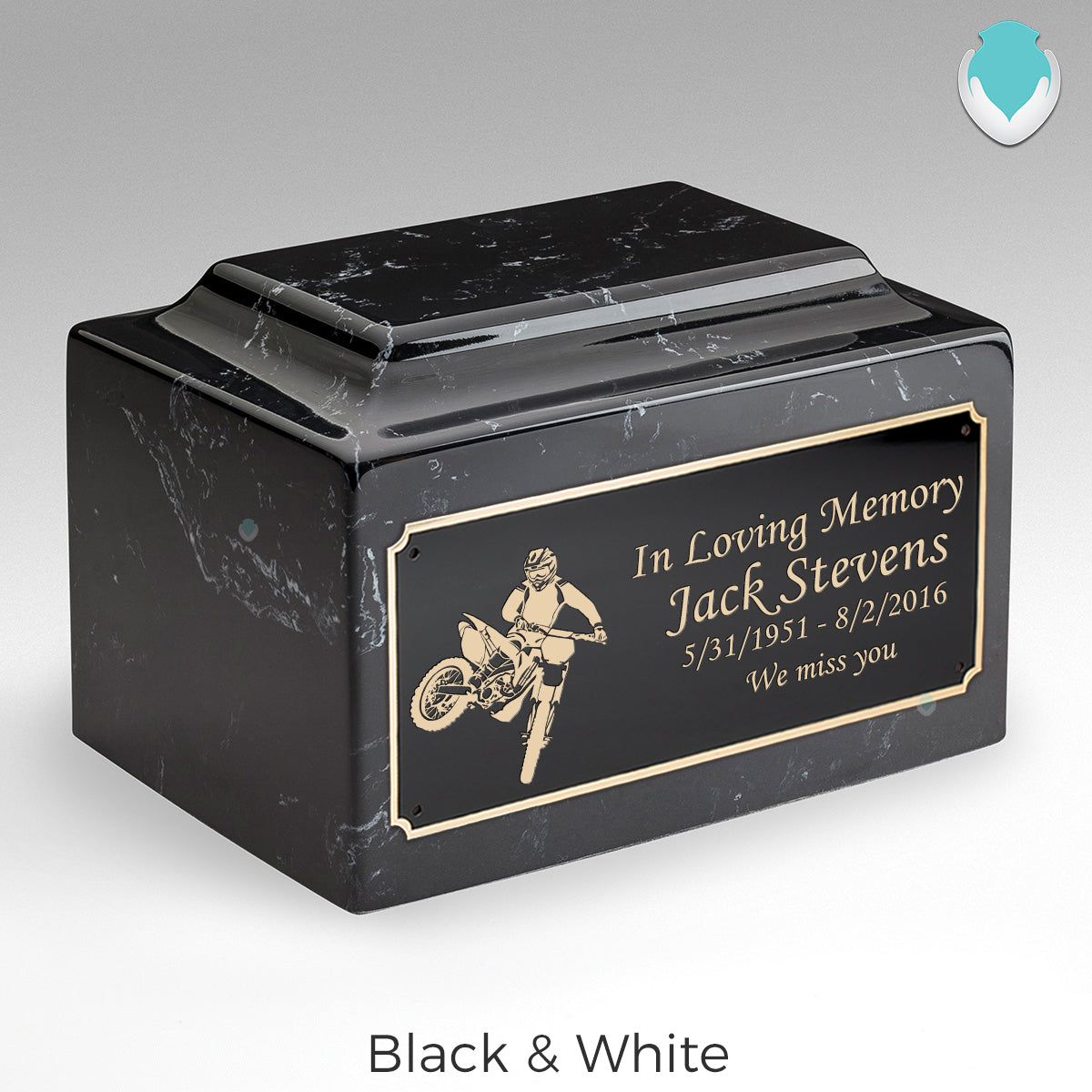 Adult Legacy Dirt Bike Cultured Marble Urns by MacKenzie