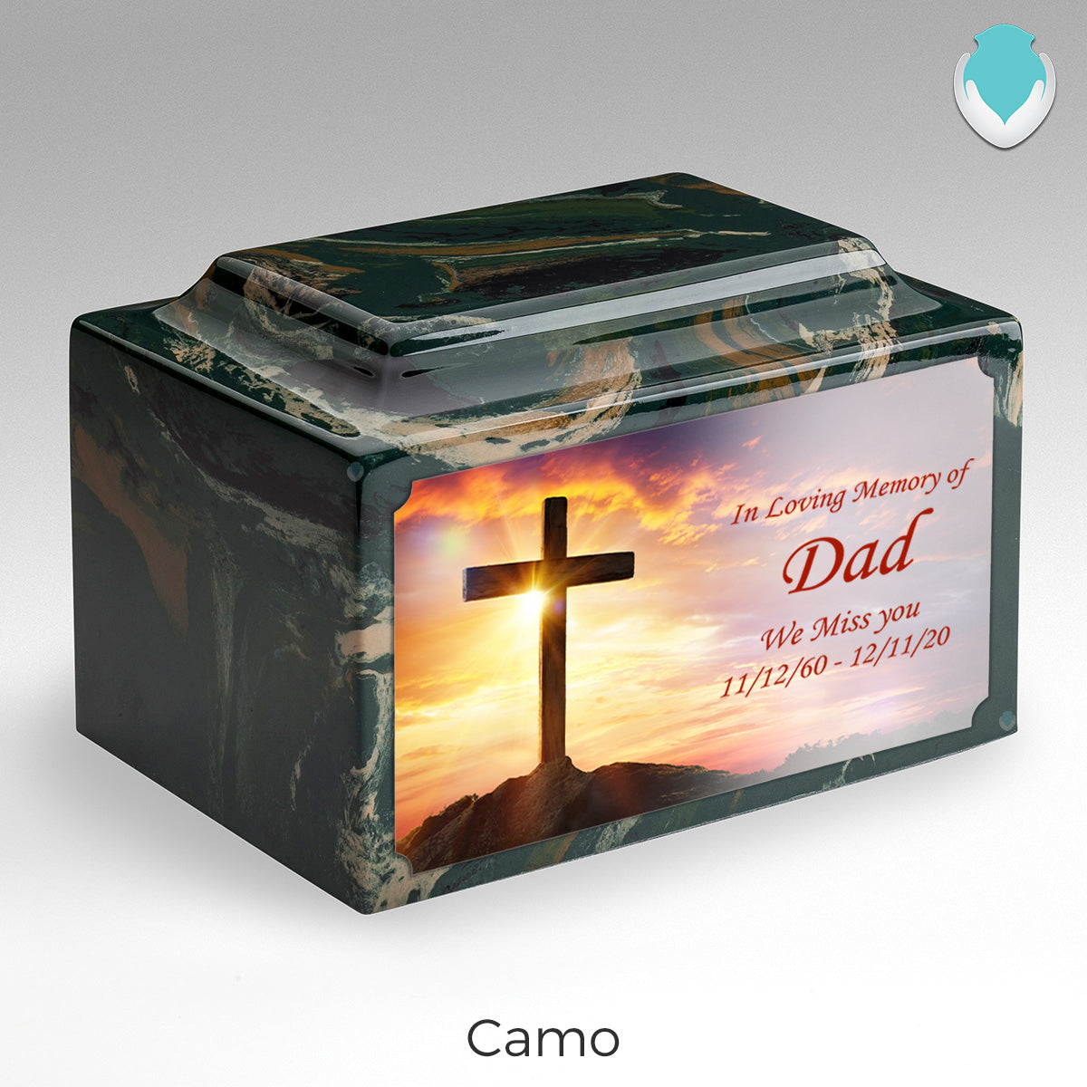 Adult Legacy Custom Printed Cross Cultured Marble Urns by MacKenzie