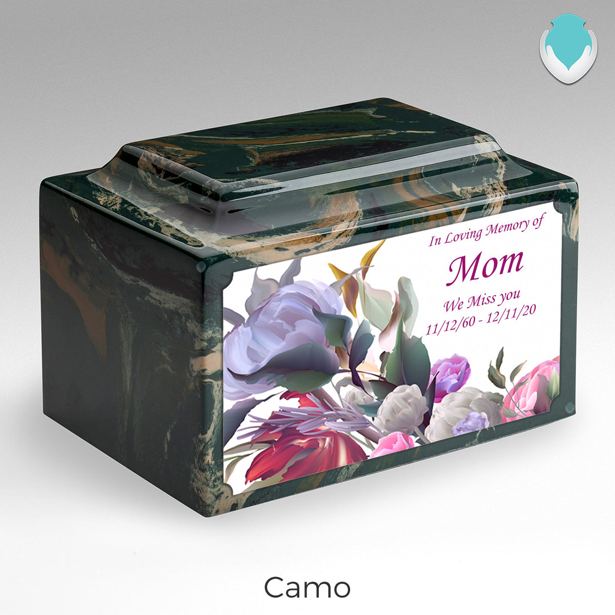 Adult Legacy Custom Printed Modern Flowers Cultured Marble Urns by MacKenzie