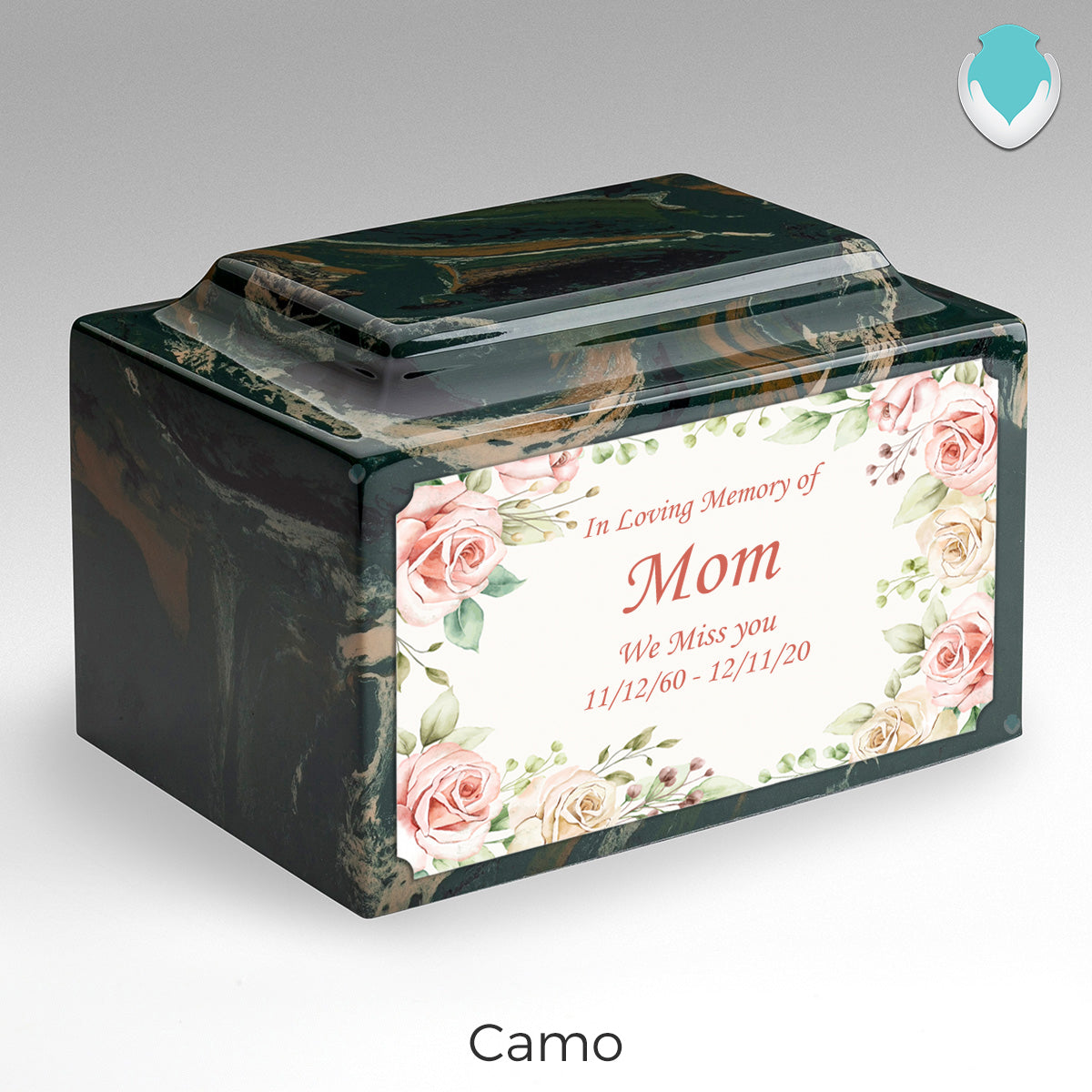 Adult Legacy Custom Printed Flower Frame Cultured Marble Urns by MacKenzie