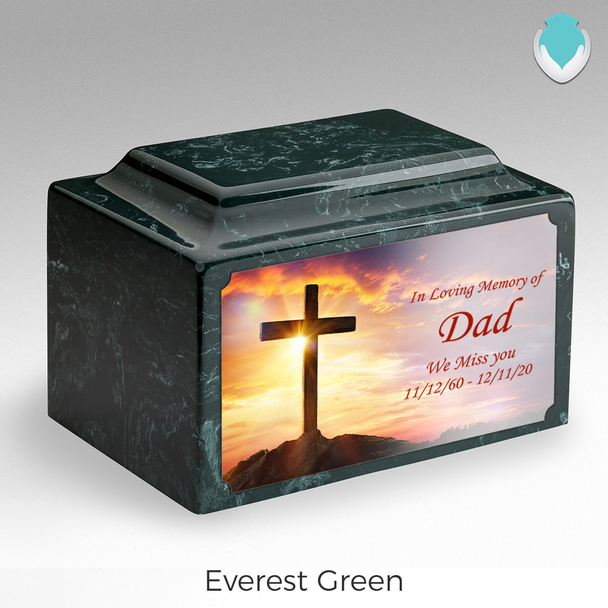 Adult Legacy Custom Printed Cross Cultured Marble Urns by MacKenzie