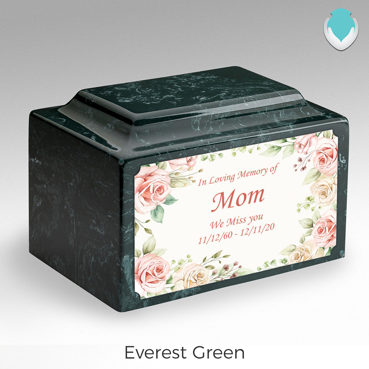 Adult Legacy Custom Printed Flower Frame Cultured Marble Urns by MacKenzie