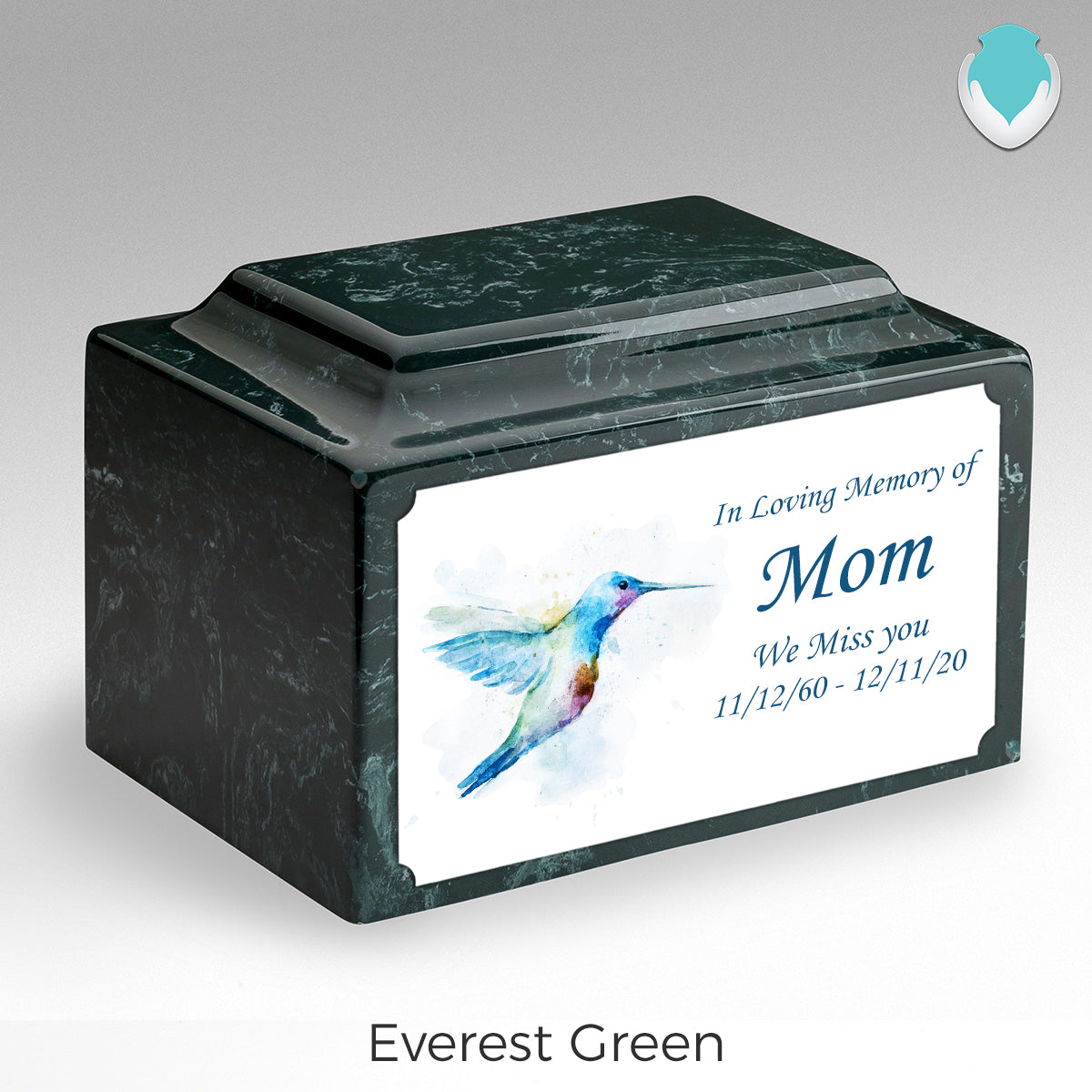 Adult Legacy Custom Printed Hummingbird Cultured Marble Urns by MacKenzie