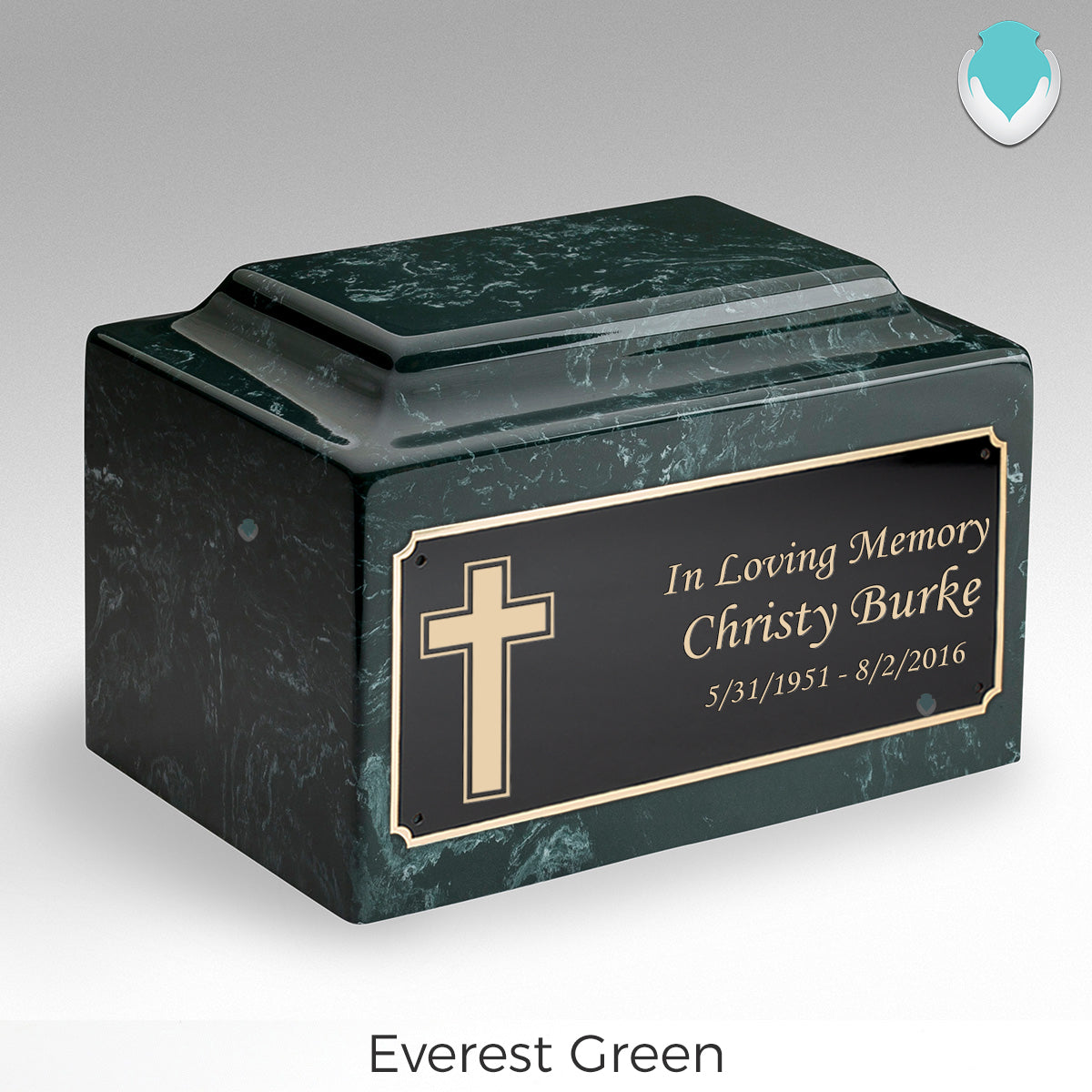 Adult Legacy Simple Cross Cultured Marble Urns by MacKenzie