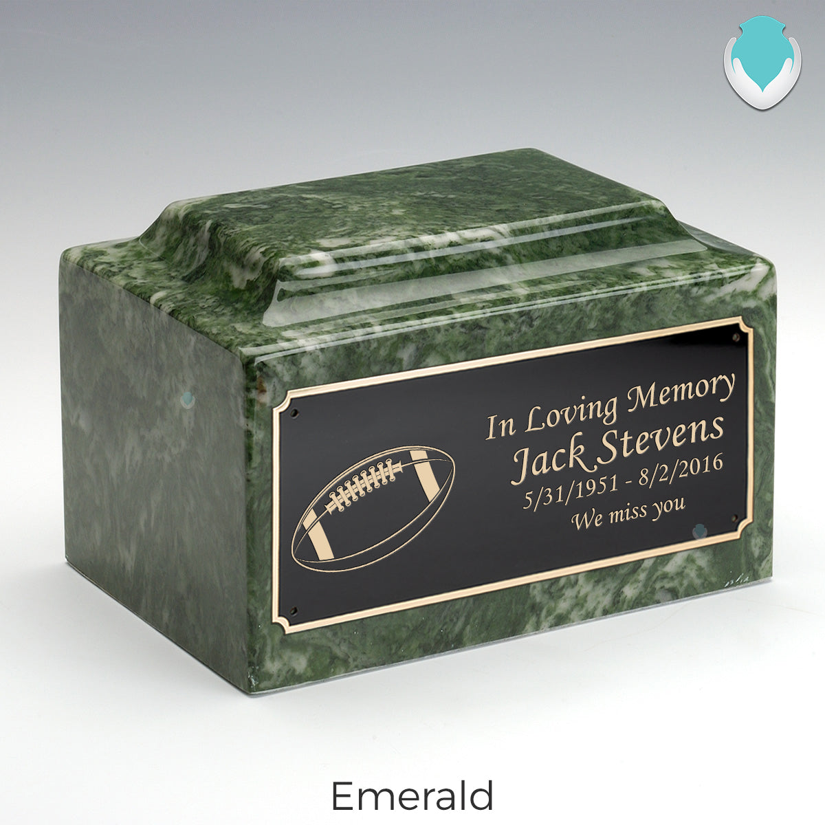 Adult Legacy Football Cultured Marble Urns by MacKenzie