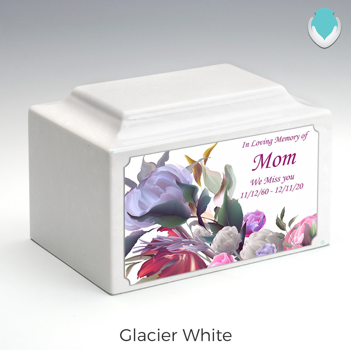 Adult Legacy Custom Printed Modern Flowers Cultured Marble Urns by MacKenzie