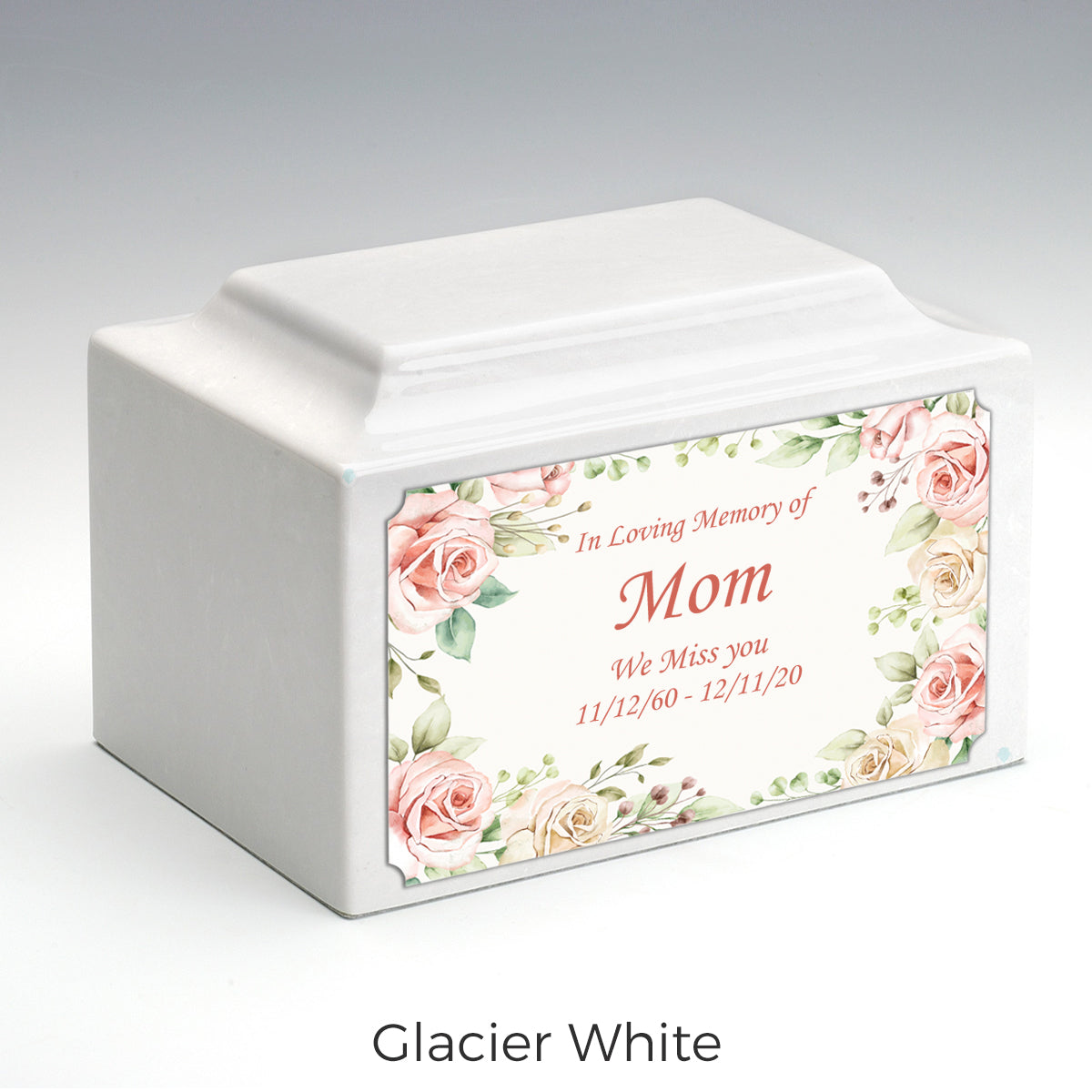 Adult Legacy Custom Printed Flower Frame Cultured Marble Urns by MacKenzie