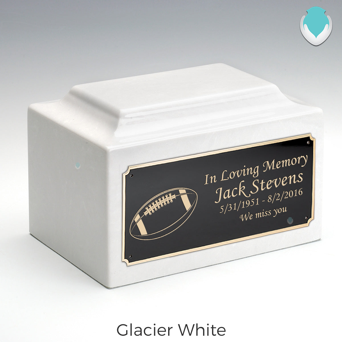 Adult Legacy Football Cultured Marble Urns by MacKenzie
