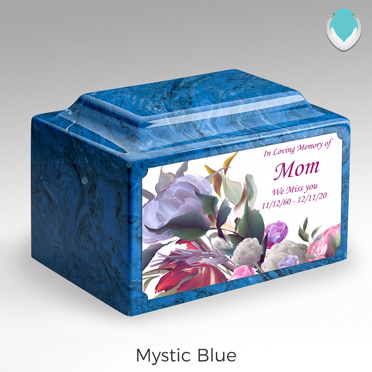 Adult Legacy Custom Printed Modern Flowers Cultured Marble Urns by MacKenzie