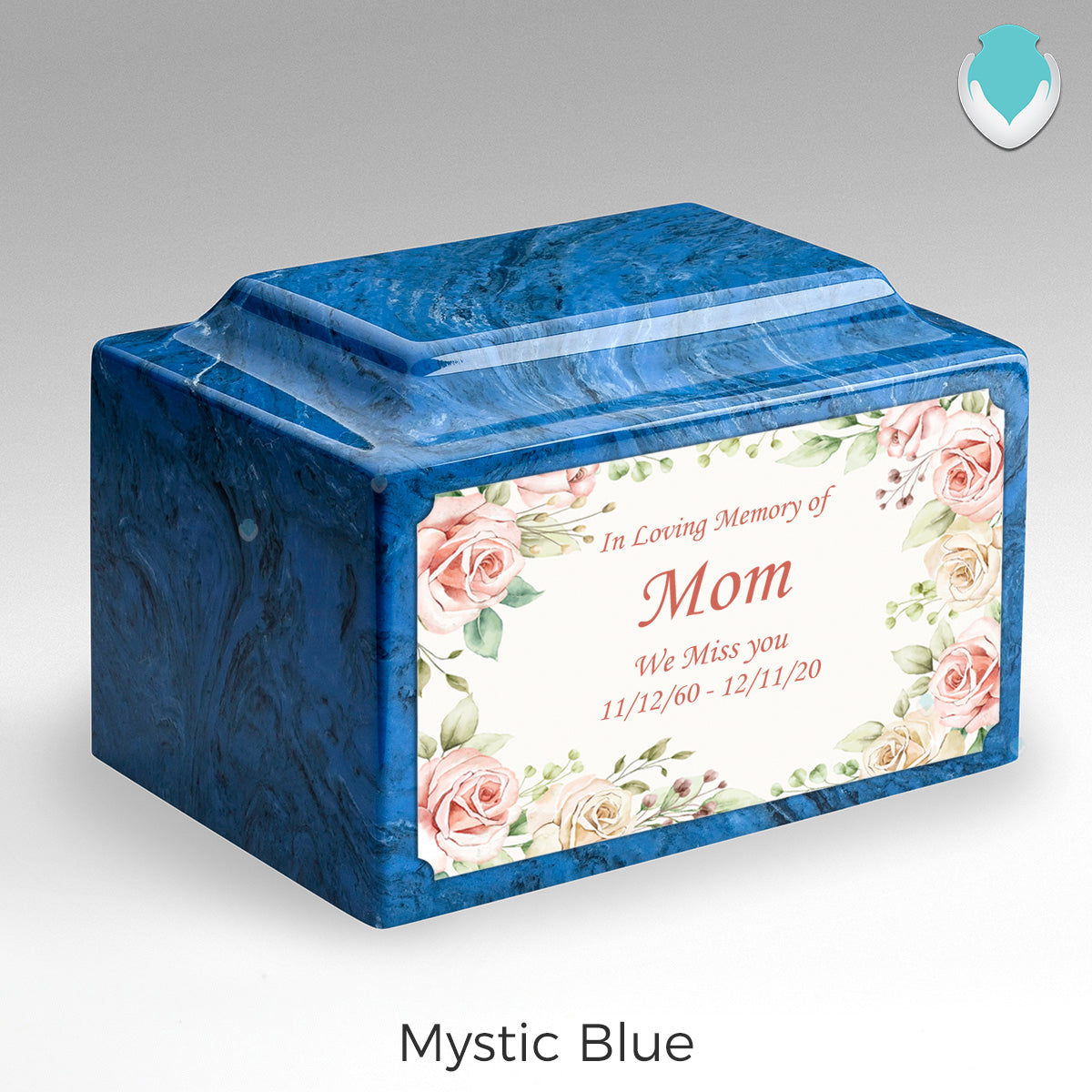 Adult Legacy Custom Printed Flower Frame Cultured Marble Urns by MacKenzie