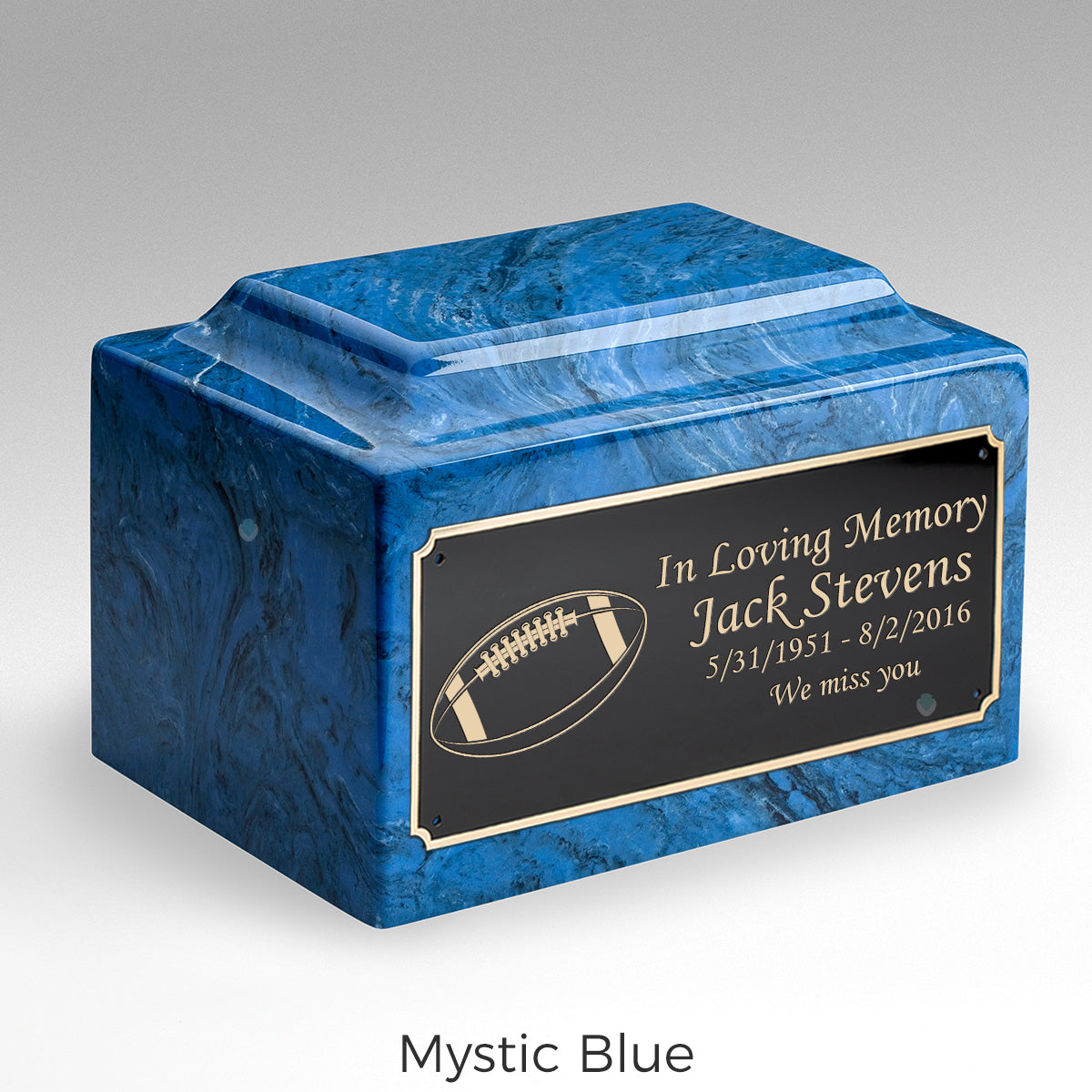 Adult Legacy Football Cultured Marble Urns by MacKenzie