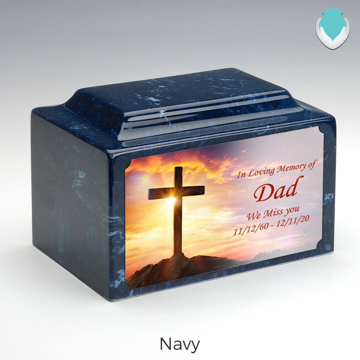 Adult Legacy Custom Printed Cross Cultured Marble Urns by MacKenzie