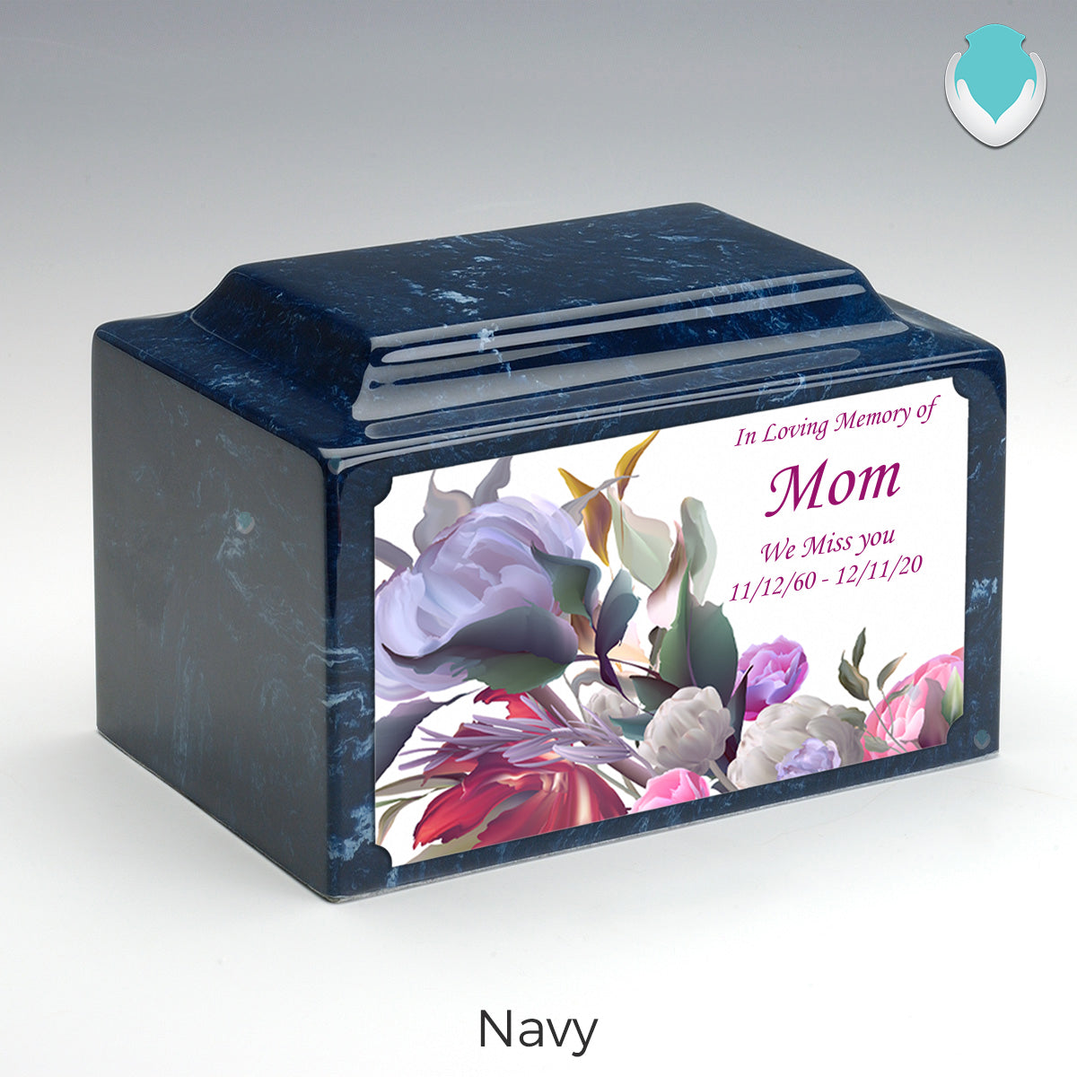 Adult Legacy Custom Printed Modern Flowers Cultured Marble Urns by MacKenzie