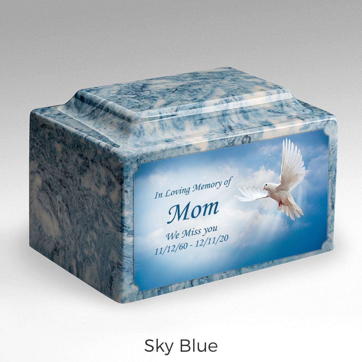 Adult Legacy Custom Printed Dove Cultured Marble Urns by MacKenzie