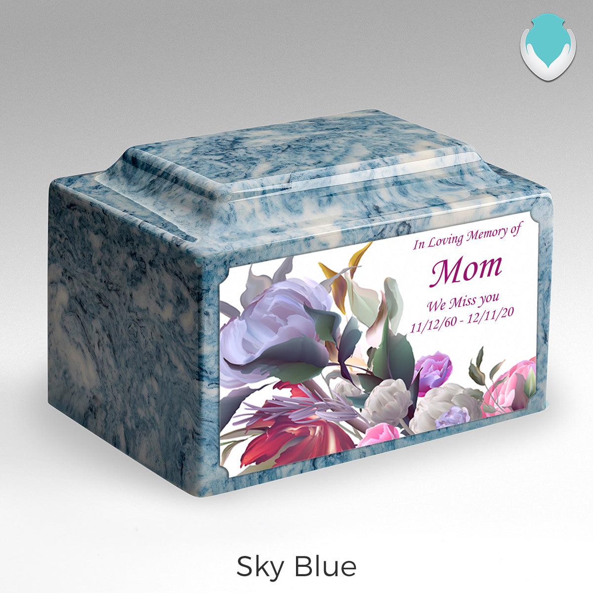 Adult Legacy Custom Printed Modern Flowers Cultured Marble Urns by MacKenzie